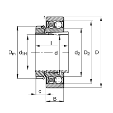 {S 2211-K-2RS-TVH-C3 + H311,  DIN 630  DIN 5415 ˜ʵҪߴ, F׺;oףɂȴܷ