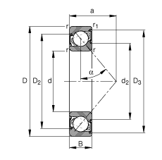 ǽ|S 7202-B-2RS-TVP,  DIN 628-1 ˜ʵҪߴ磬|  = 40㣬ɂȴܷ