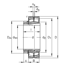 {ĝLS 22310-E1-K + H2310,  DIN 635-2 ˜ʵҪߴ, F׺;o