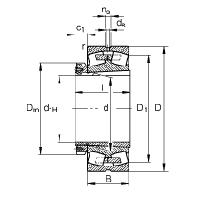 {ĝLS 230/710-B-K-MB + H30/710,  DIN 635-2 ˜ʵҪߴ, F׺;o