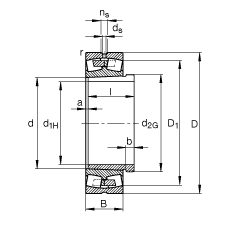 {ĝLS 239/750-K-MB + AH39/750,  DIN 635-2 ˜ʵҪߴ, F׺ж